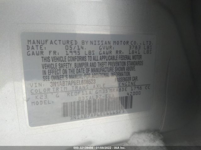 Photo 8 VIN: 3N1AB7AP6EL666523 - NISSAN SENTRA 