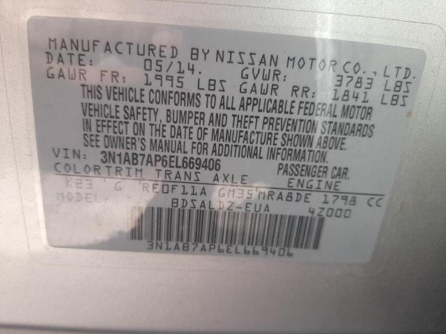 Photo 9 VIN: 3N1AB7AP6EL669406 - NISSAN SENTRA S 