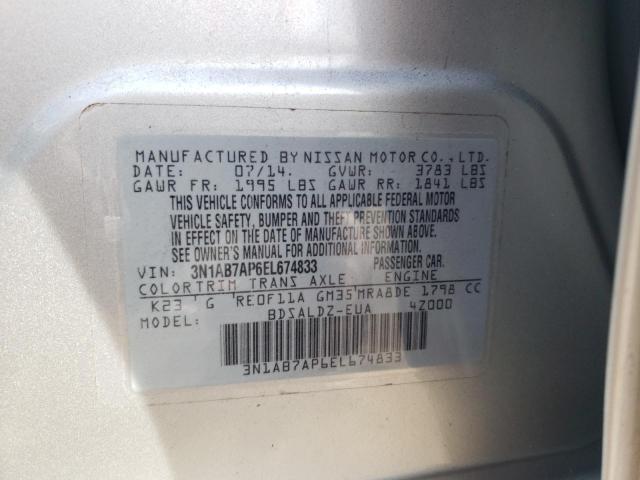 Photo 11 VIN: 3N1AB7AP6EL674833 - NISSAN SENTRA S 