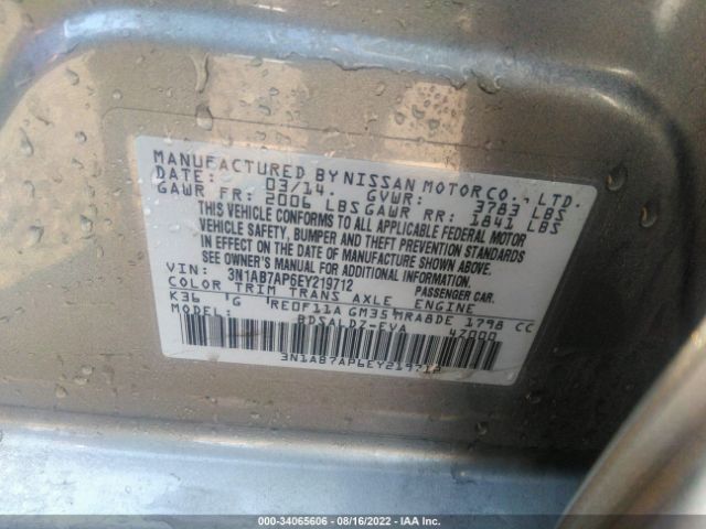 Photo 8 VIN: 3N1AB7AP6EY219712 - NISSAN SENTRA 