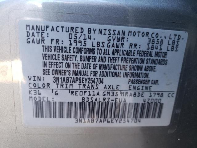 Photo 9 VIN: 3N1AB7AP6EY254704 - NISSAN SENTRA S 