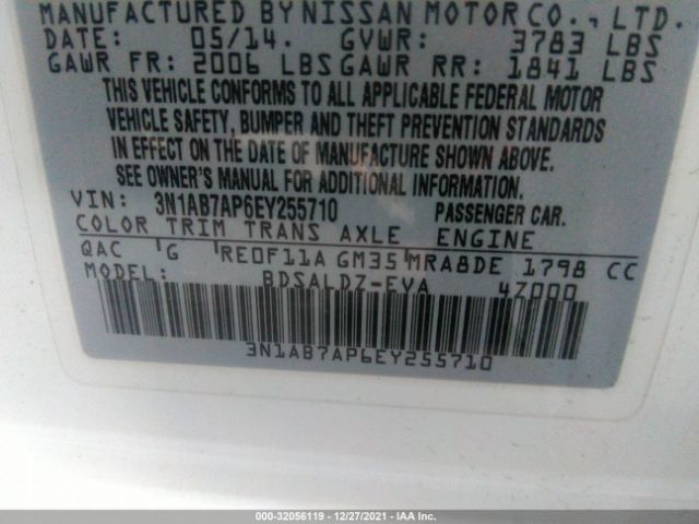 Photo 8 VIN: 3N1AB7AP6EY255710 - NISSAN SENTRA 