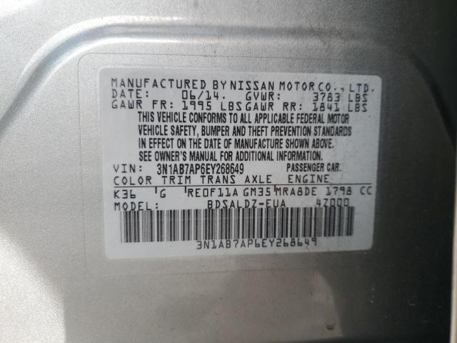 Photo 12 VIN: 3N1AB7AP6EY268649 - NISSAN SENTRA 