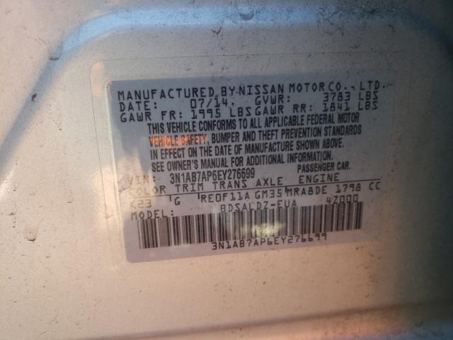 Photo 9 VIN: 3N1AB7AP6EY276699 - NISSAN SENTRA S 