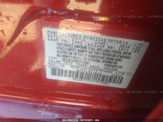 Photo 8 VIN: 3N1AB7AP6EY278081 - NISSAN SENTRA 