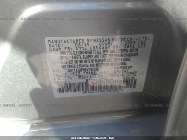 Photo 8 VIN: 3N1AB7AP6EY292806 - NISSAN SENTRA 