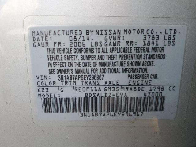 Photo 12 VIN: 3N1AB7AP6EY296967 - NISSAN SENTRA S 