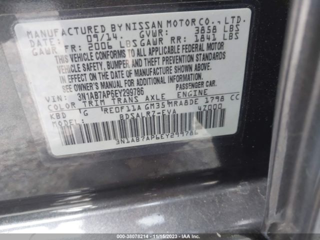 Photo 8 VIN: 3N1AB7AP6EY299786 - NISSAN SENTRA 