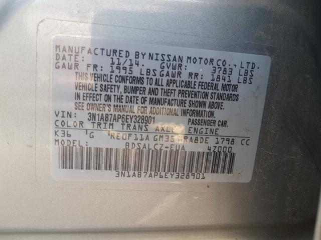 Photo 9 VIN: 3N1AB7AP6EY328901 - NISSAN SENTRA S 