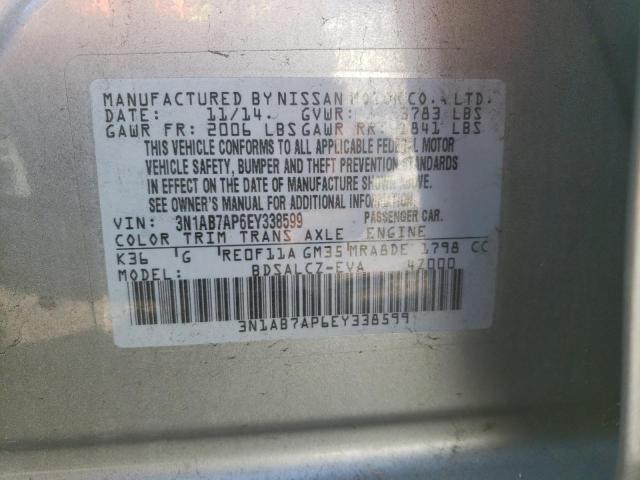 Photo 11 VIN: 3N1AB7AP6EY338599 - NISSAN SENTRA 