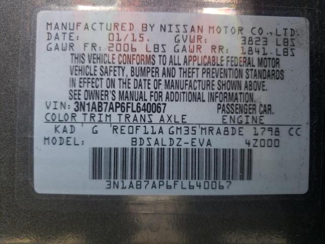 Photo 9 VIN: 3N1AB7AP6FL640067 - NISSAN SENTRA S 