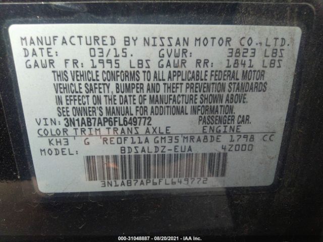 Photo 8 VIN: 3N1AB7AP6FL649772 - NISSAN SENTRA 