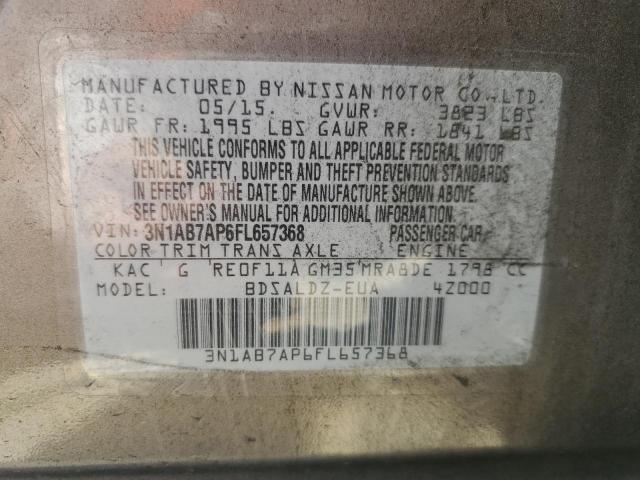 Photo 11 VIN: 3N1AB7AP6FL657368 - NISSAN SENTRA S 