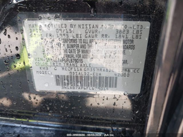 Photo 8 VIN: 3N1AB7AP6FL679015 - NISSAN SENTRA 