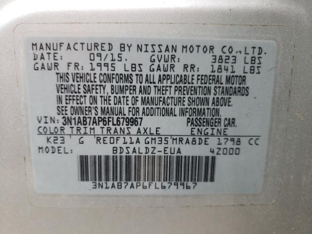 Photo 9 VIN: 3N1AB7AP6FL679967 - NISSAN SENTRA S 