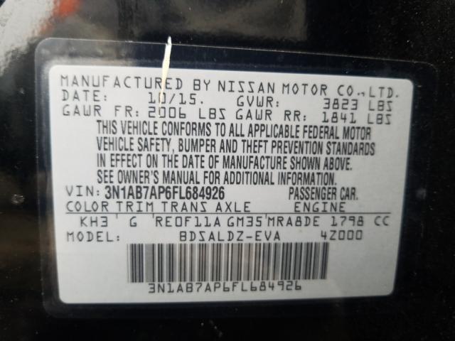 Photo 9 VIN: 3N1AB7AP6FL684926 - NISSAN SENTRA S 