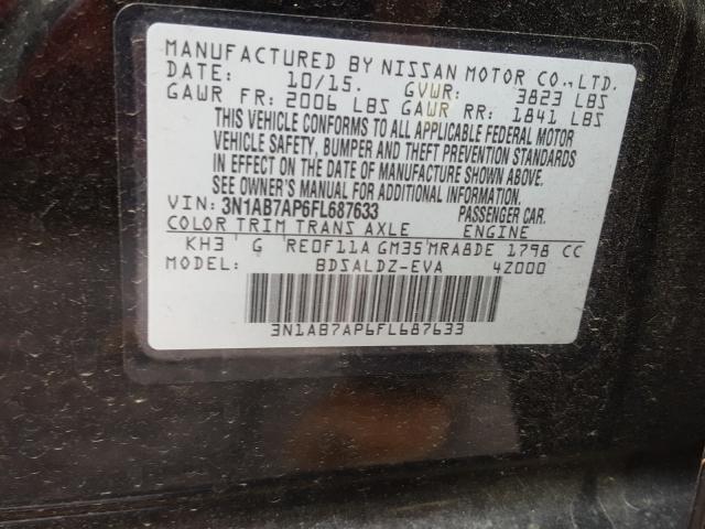 Photo 9 VIN: 3N1AB7AP6FL687633 - NISSAN SENTRA S 