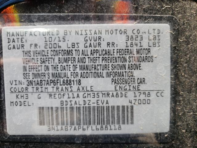 Photo 9 VIN: 3N1AB7AP6FL688118 - NISSAN SENTRA S 