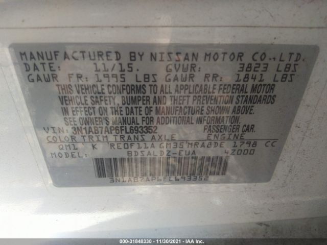 Photo 8 VIN: 3N1AB7AP6FL693352 - NISSAN SENTRA 