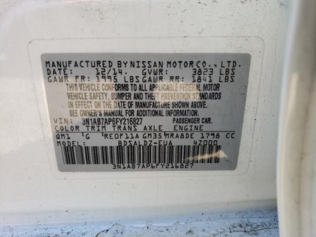 Photo 9 VIN: 3N1AB7AP6FY216827 - NISSAN SENTRA S 