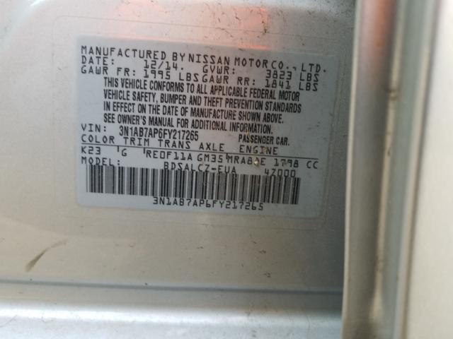 Photo 9 VIN: 3N1AB7AP6FY217265 - NISSAN SENTRA S 