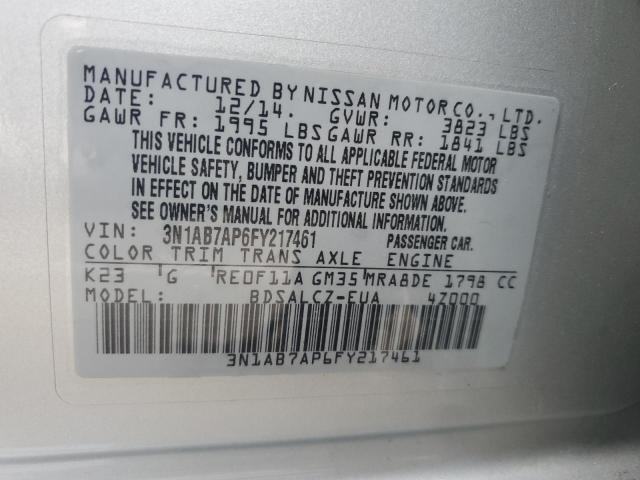 Photo 12 VIN: 3N1AB7AP6FY217461 - NISSAN SENTRA S 