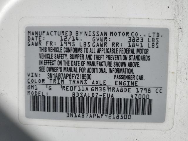 Photo 9 VIN: 3N1AB7AP6FY218500 - NISSAN SENTRA S 