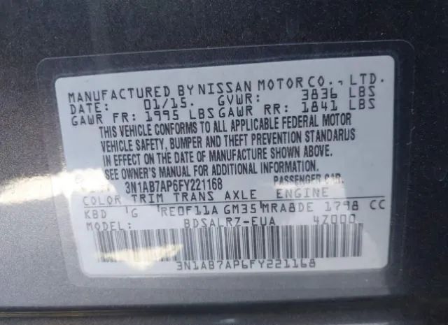 Photo 8 VIN: 3N1AB7AP6FY221168 - NISSAN SENTRA 