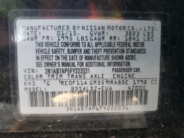 Photo 9 VIN: 3N1AB7AP6FY222031 - NISSAN SENTRA S 