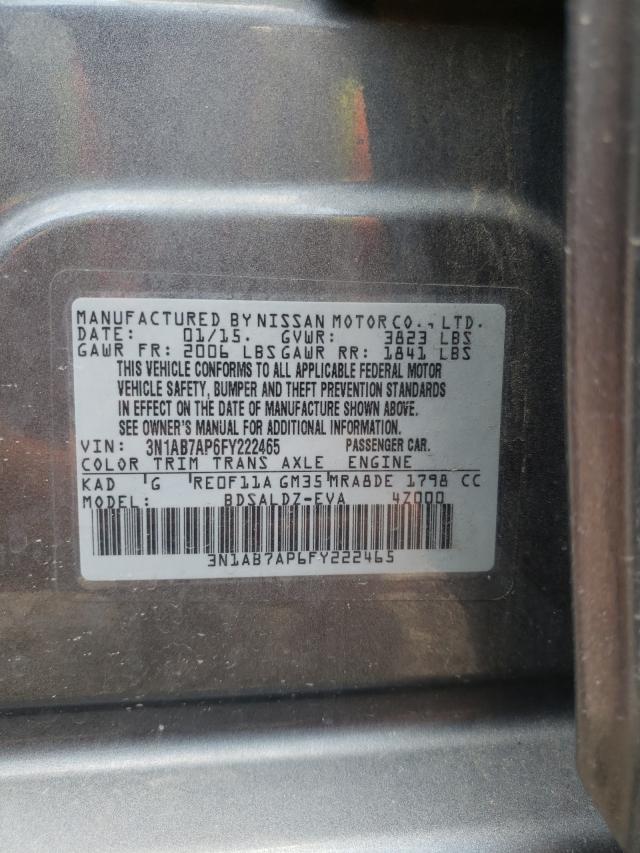 Photo 9 VIN: 3N1AB7AP6FY222465 - NISSAN SENTRA S 