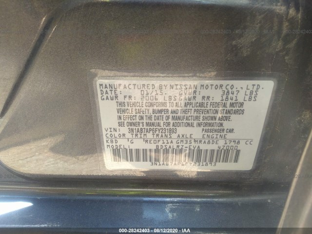 Photo 8 VIN: 3N1AB7AP6FY231893 - NISSAN SENTRA 