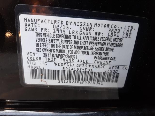 Photo 9 VIN: 3N1AB7AP6FY250041 - NISSAN SENTRA S 