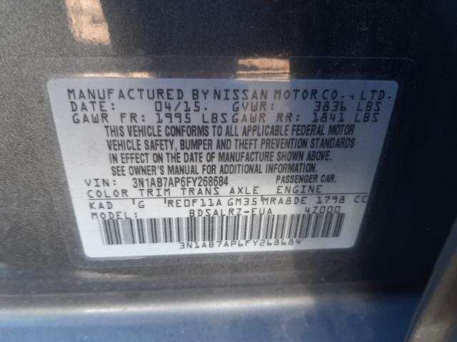 Photo 9 VIN: 3N1AB7AP6FY268684 - NISSAN SENTRA S 