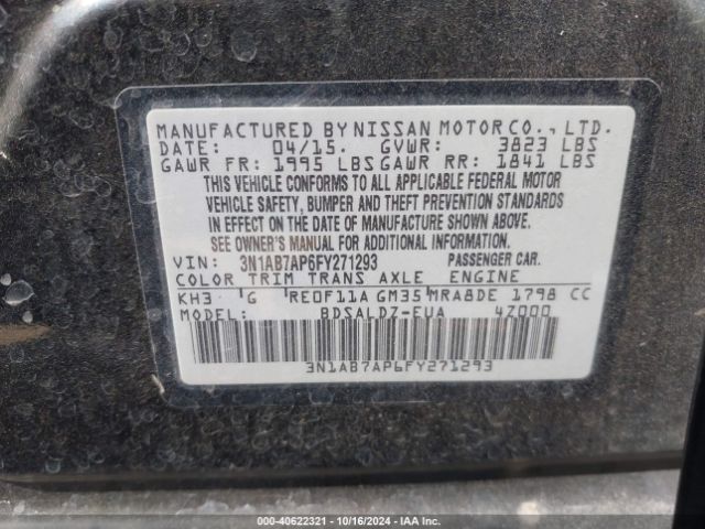 Photo 8 VIN: 3N1AB7AP6FY271293 - NISSAN SENTRA 