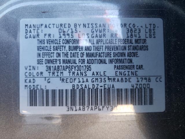 Photo 9 VIN: 3N1AB7AP6FY301795 - NISSAN SENTRA S 