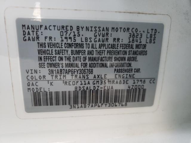 Photo 9 VIN: 3N1AB7AP6FY306768 - NISSAN SENTRA S 