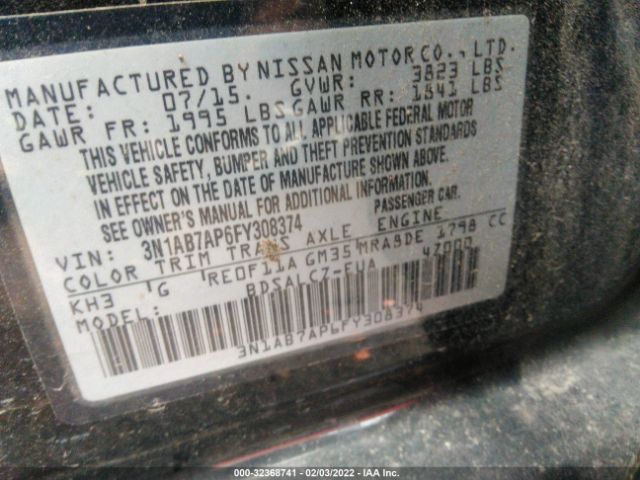 Photo 8 VIN: 3N1AB7AP6FY308374 - NISSAN SENTRA 