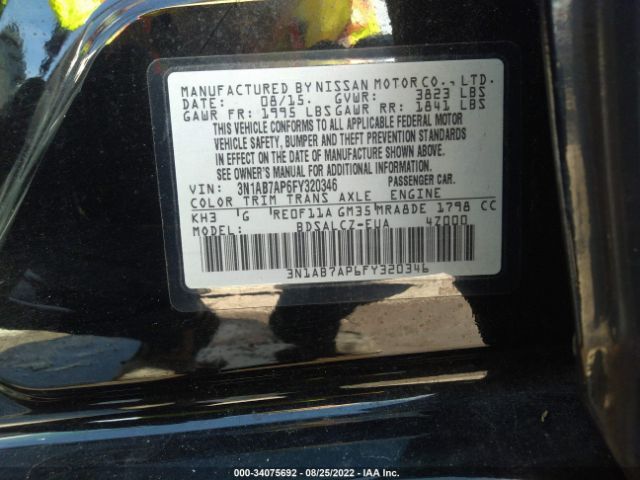 Photo 8 VIN: 3N1AB7AP6FY320346 - NISSAN SENTRA 