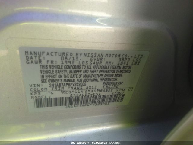 Photo 8 VIN: 3N1AB7AP6FY323005 - NISSAN SENTRA 