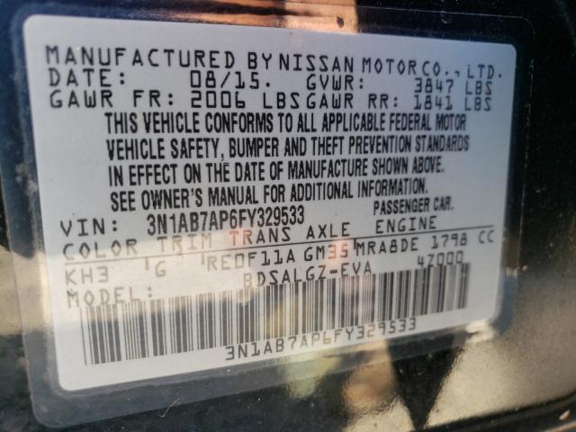 Photo 9 VIN: 3N1AB7AP6FY329533 - NISSAN SENTRA S 