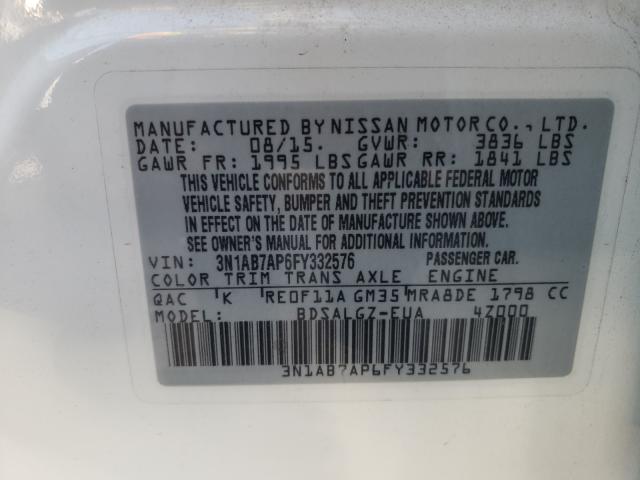 Photo 9 VIN: 3N1AB7AP6FY332576 - NISSAN SENTRA S 