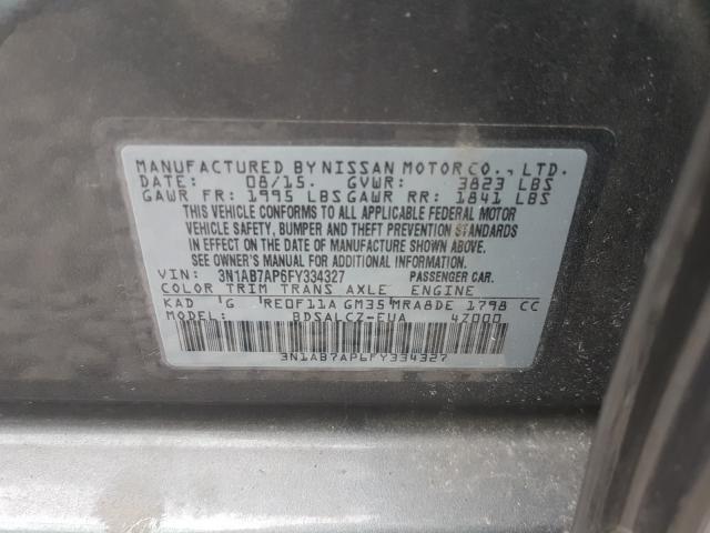 Photo 9 VIN: 3N1AB7AP6FY334327 - NISSAN SENTRA S 