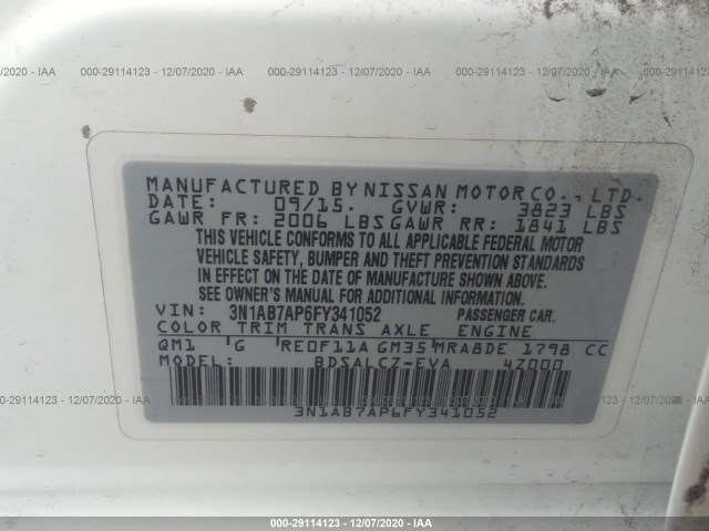 Photo 8 VIN: 3N1AB7AP6FY341052 - NISSAN SENTRA 