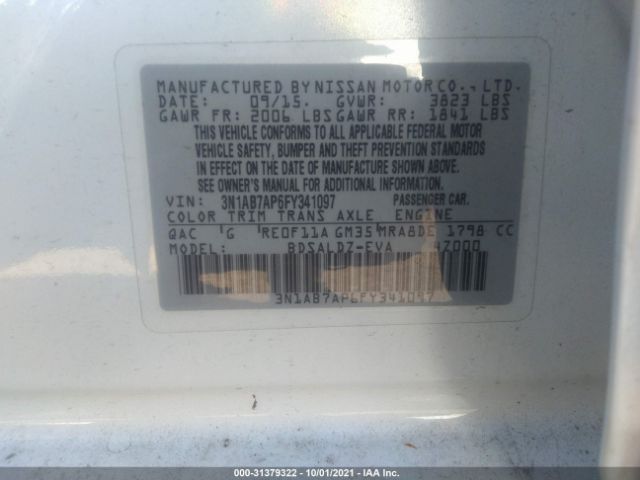 Photo 8 VIN: 3N1AB7AP6FY341097 - NISSAN SENTRA 