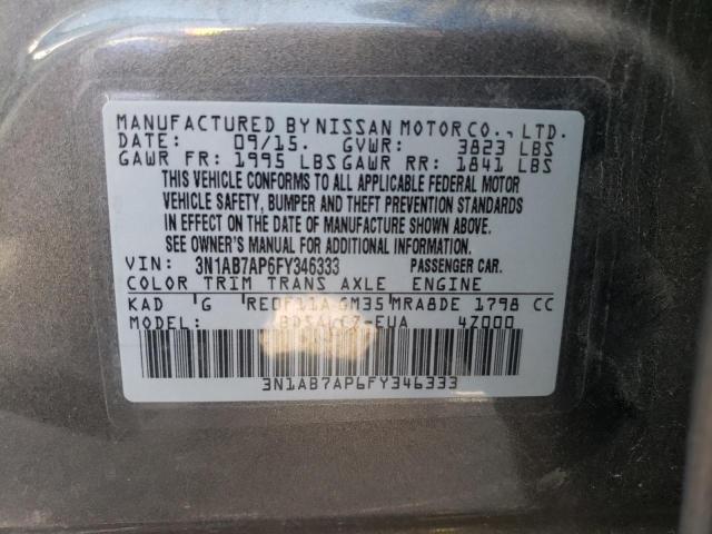 Photo 11 VIN: 3N1AB7AP6FY346333 - NISSAN SENTRA S 