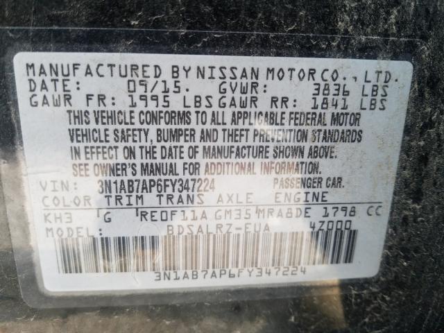 Photo 9 VIN: 3N1AB7AP6FY347224 - NISSAN SENTRA S 