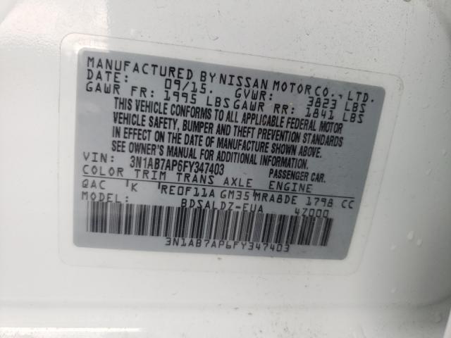 Photo 9 VIN: 3N1AB7AP6FY347403 - NISSAN SENTRA S 