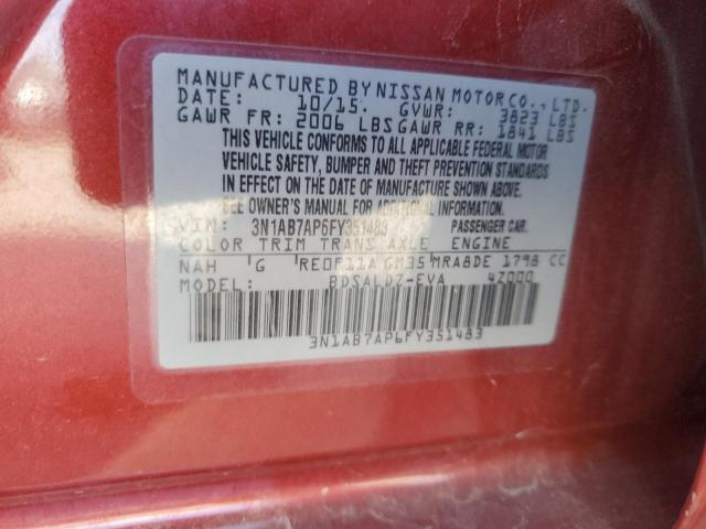 Photo 11 VIN: 3N1AB7AP6FY351483 - NISSAN SENTRA S 