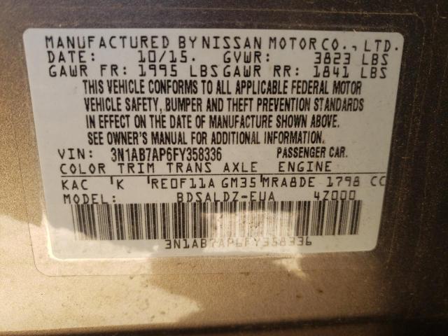 Photo 9 VIN: 3N1AB7AP6FY358336 - NISSAN SENTRA S 