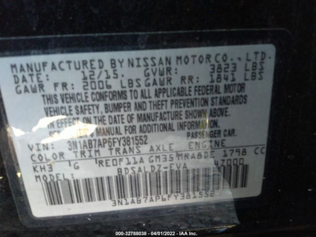 Photo 8 VIN: 3N1AB7AP6FY381552 - NISSAN SENTRA 